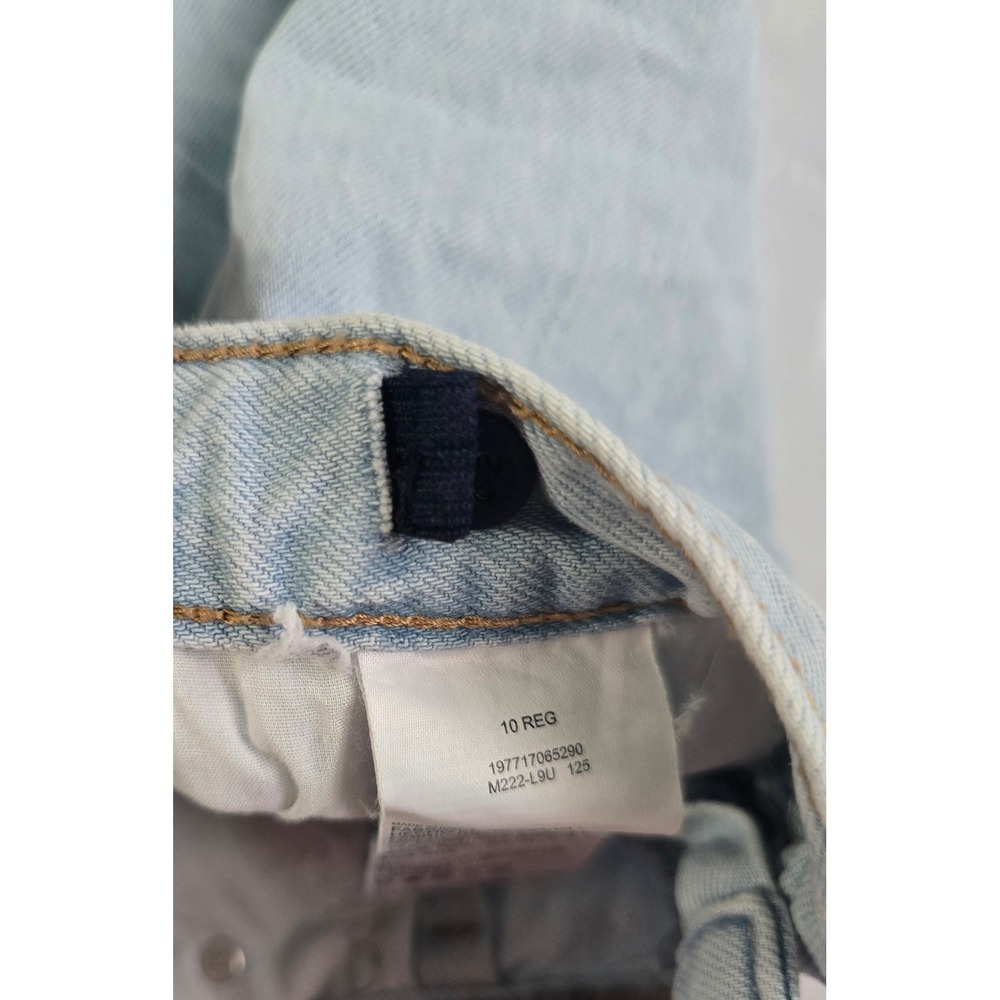 Levis Skirty Short Girls 10 Light Wash Denim Frayed Hem High Waist Shorts - Picture 11 of 14